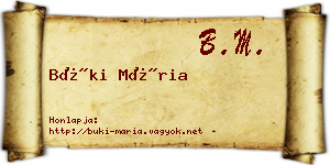 Büki Mária névjegykártya